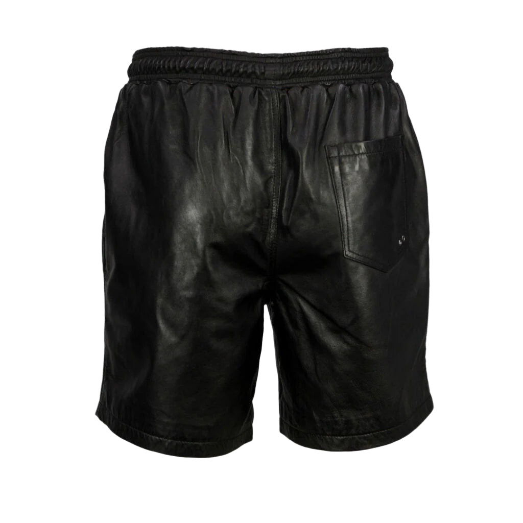 Men’s Lamb Leather Relax Fit Shorts with Drawstring