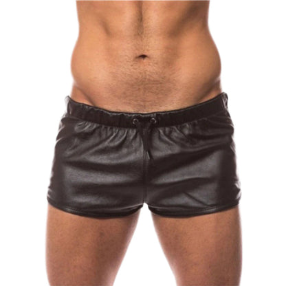 Men’s Lamb Leather Gym Shorts – Drawstring Sportswear
