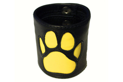 BDSM Leather Handcuffs – Colorful Bondage Cuffs with PAW Logo & 4-Button Closure