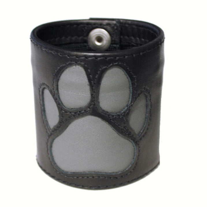BDSM Leather Handcuffs – Colorful Bondage Cuffs with PAW Logo & 4-Button Closure