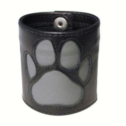 BDSM Leather Handcuffs – Colorful Bondage Cuffs with PAW Logo & 4-Button Closure
