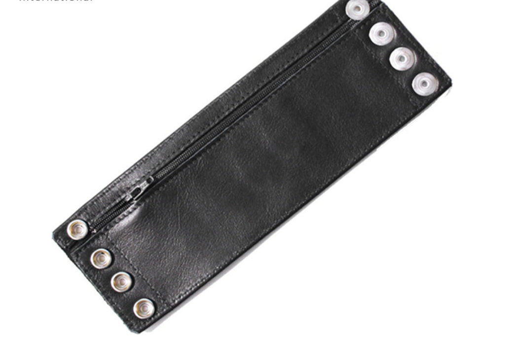 BDSM Leather Handcuffs – Colorful Bondage Cuffs with PAW Logo & 4-Button Closure