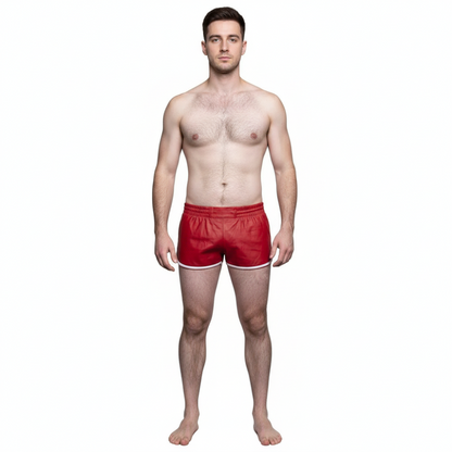 Men’s Red Lamb Leather Gym & Club Shorts