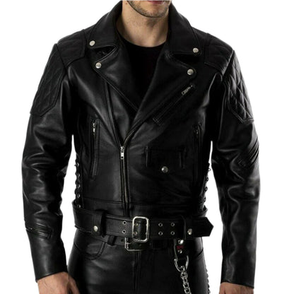 Men’s BLUF Police Custom Set – Real Leather Jacket, Pants, Shirt & Accessories